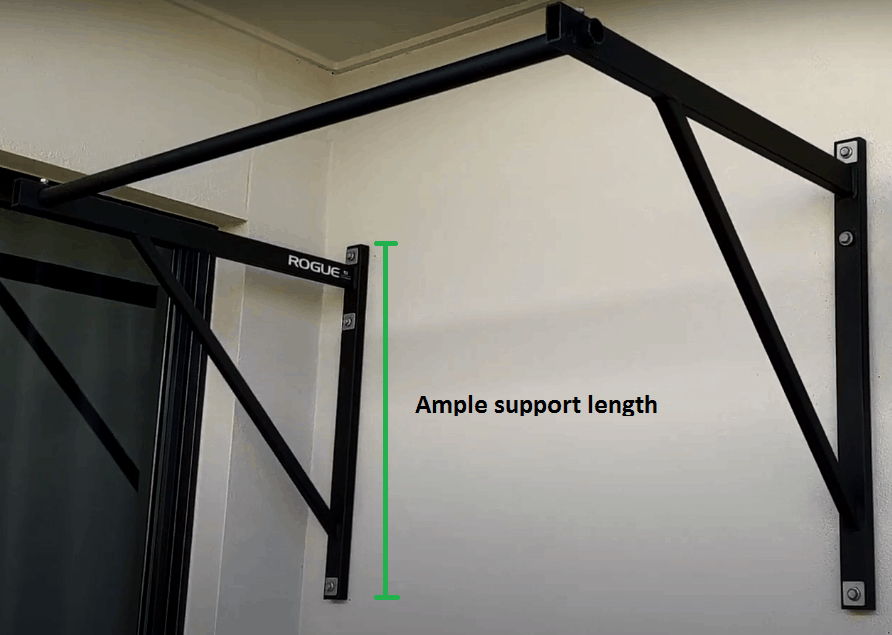 Rogue wall-mounted bar with long wall support beams