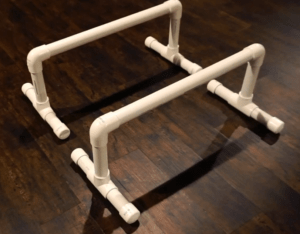 Homemade PVC parallettes
