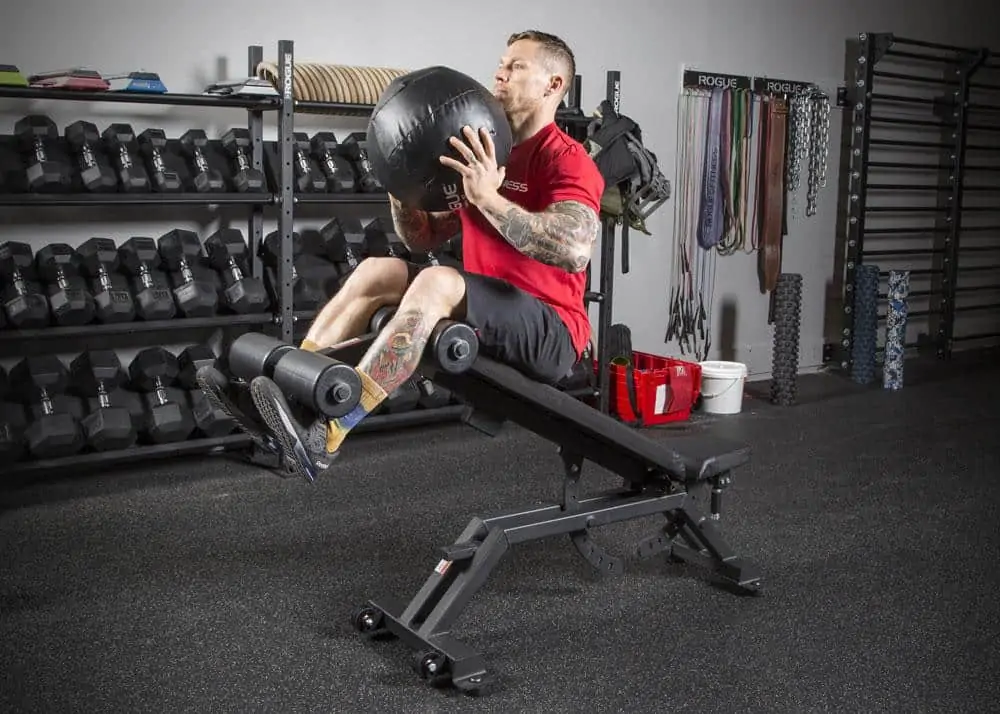 Rogue multi-purpose utility bench used for sit-ups