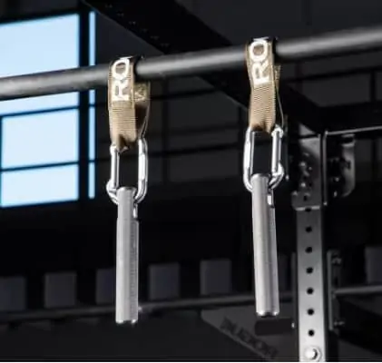 nunchuck grips attached on pull-up bar
